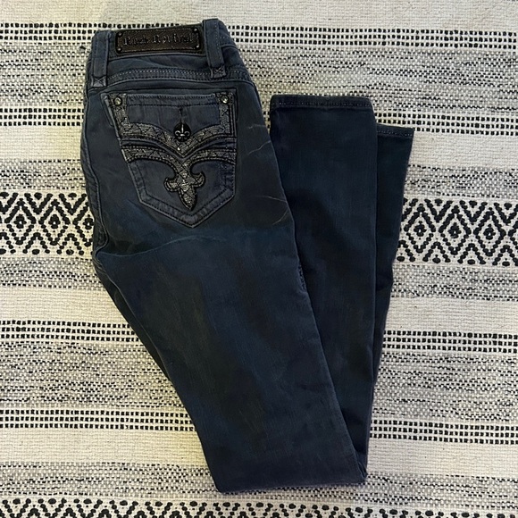 Rock Revival Dark Blue Skinny Jeans - Picture 1 of 5